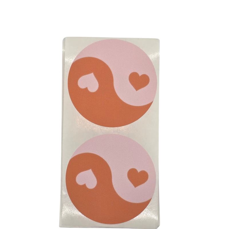 Yin yang oranje/roze